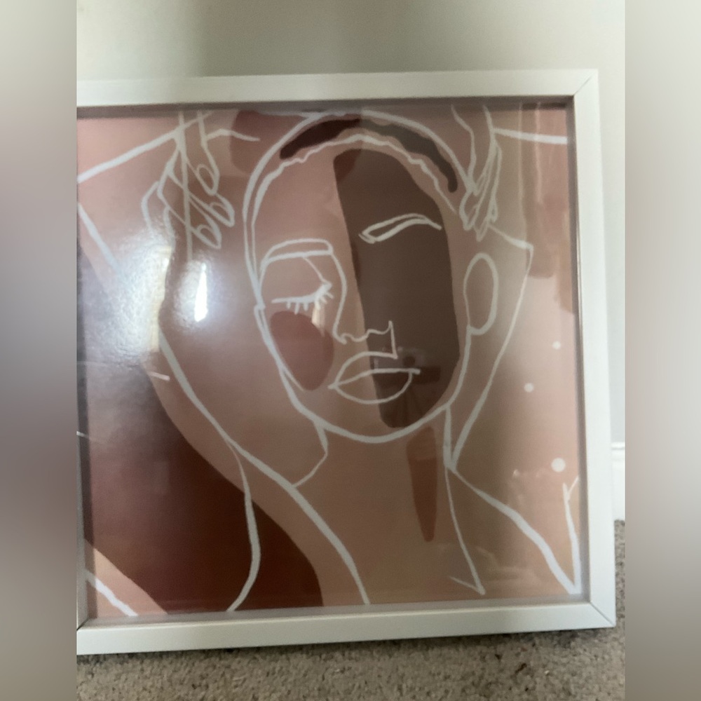 Abstract Line Art in White Frame